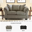 Bowery Hill Loveseat & Sofa Set in Cobblestone Polyester Fabric