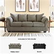 Bowery Hill Loveseat & Sofa Set in Cobblestone Polyester Fabric