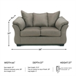 Bowery Hill Loveseat & Sofa Set in Cobblestone Polyester Fabric