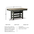Bowery Hill 5-Piece Counter Height Dining Set of Wine Rack Table & 4 Chairs