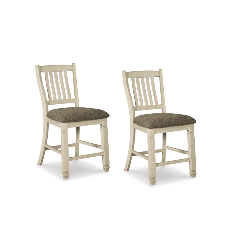 Bowery Hill 7-Piece Counter Height Dining Set of Table & Upholstered Chairs