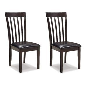 Bowery Hill Contemporary Set of 2 Faux Leather Side Chairs in Dark Brown