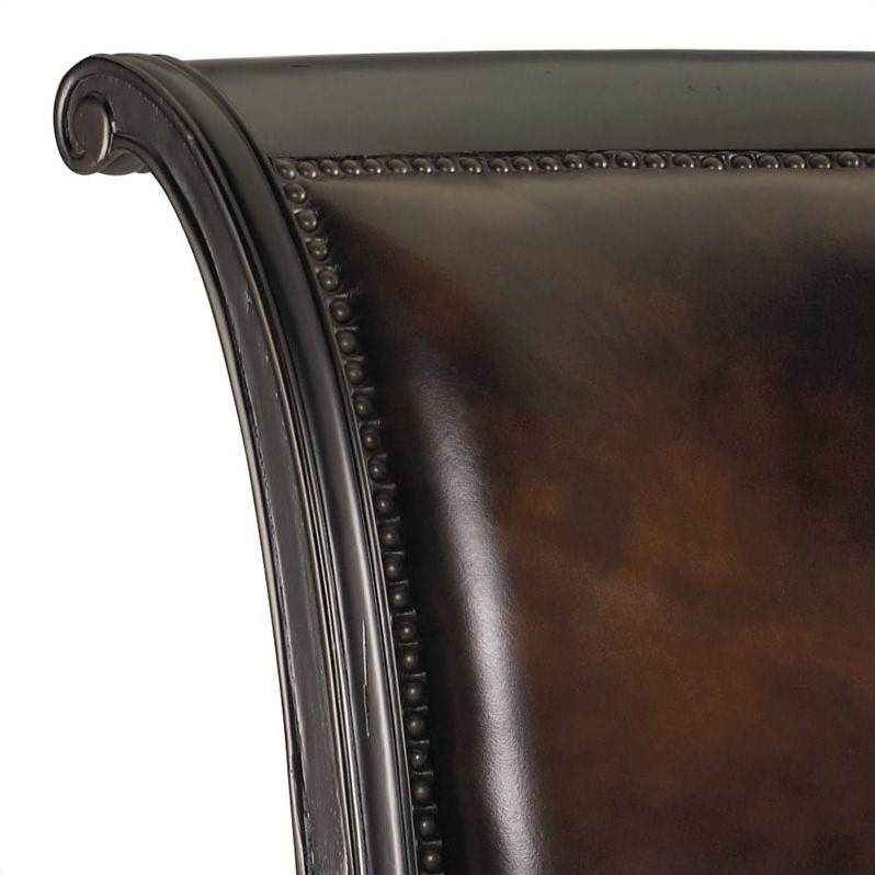 Bowery Hill Executive Desk & Office Leather Chair Set in Black