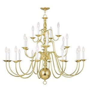 Bowery Hill Contemporary 22-Light Chandelier in Polished Brass