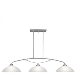 Bowery Hill Contemporary 3-Light Billiard/Island in Brushed Nickel