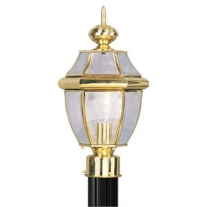 Bowery Hill 1-Light Brass Outdoor Post Top Lantern in Polished Brass