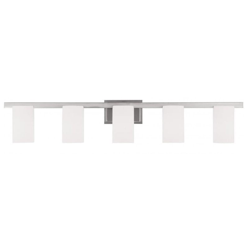 Bowery Hill 5-Light Metal & Glass Bath Light in Brushed Nickel