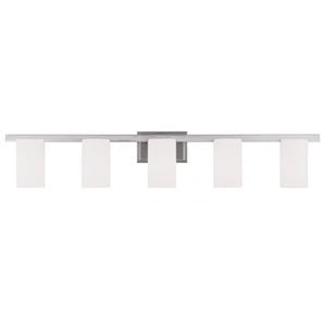 Bowery Hill 5-Light Metal & Glass Bath Light in Brushed Nickel