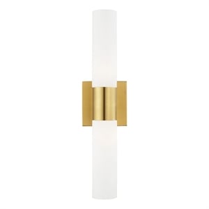 Bowery Hill 2-Light Twist Lock Metal Vanity Lighting in Satin Brass
