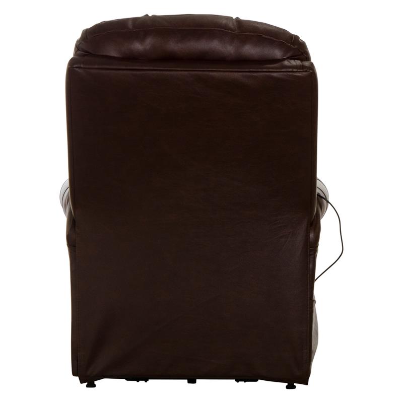 Bowery Hill Brown Leather Power Lift Lay Flat Recliner with Heat & Massage
