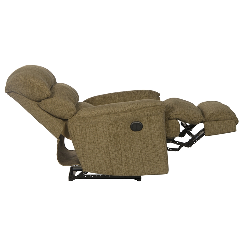 Bowery Hill Power Wall Hugger Recliner in Mocha Brown Polyester Fabric