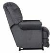 Bowery Hill Power Lay Flat Recliner in Blue Polyester Fabric