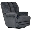 Bowery Hill Power Lay Flat Recliner in Blue Polyester Fabric