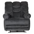 Bowery Hill Power Lay Flat Recliner in Blue Polyester Fabric
