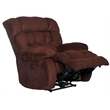 Bowery Hill Power Lay Flat Recliner in Cranberry Red Polyester Fabric