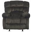Bowery Hill Traditional Chaise Rocker Recliner in Gray Polyester Fabric