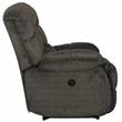 Bowery Hill Power Lay Flat Recliner in Gray Polyester Fabric