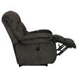Bowery Hill Power Lay Flat Recliner in Gray Polyester Fabric