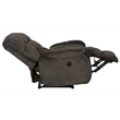 Bowery Hill Power Lay Flat Recliner in Gray Polyester Fabric