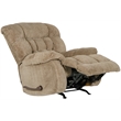 Bowery Hill Chaise Rocker Recliner in Chateau Brown Polyester Fabric