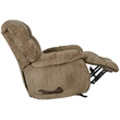Bowery Hill Chaise Rocker Recliner in Chateau Brown Polyester Fabric
