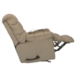 Bowery Hill Chaise Rocker Recliner with Heat & Massage in Beige Polyester Fabric