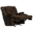 Bowery Hill Chaise Rocker Recliner in Chocolate Brown Polyester Fabric