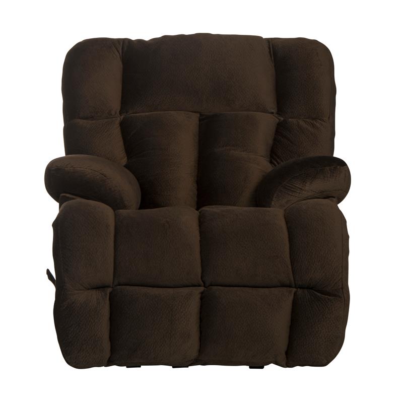 Bowery Hill Chaise Rocker Recliner in Chocolate Brown Polyester Fabric