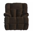 Bowery Hill Chaise Rocker Recliner in Chocolate Brown Polyester Fabric