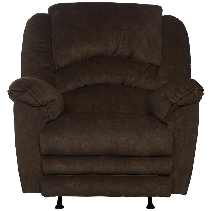 Bowery Hill Chaise Rocker Recliner in Chocolate Brown Polyester Fabric