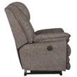 Bowery Hill Gray Polyester Fabric Power Lay Flat Recliner With USB Charging Port