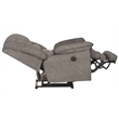 Bowery Hill Gray Polyester Fabric Power Lay Flat Recliner With USB Charging Port