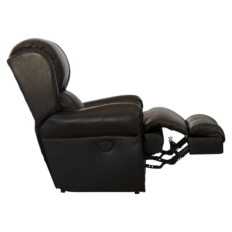 Bowery Hill Deluxe Power Lay Flat Recliner in Brown Top Grain Italian Leather