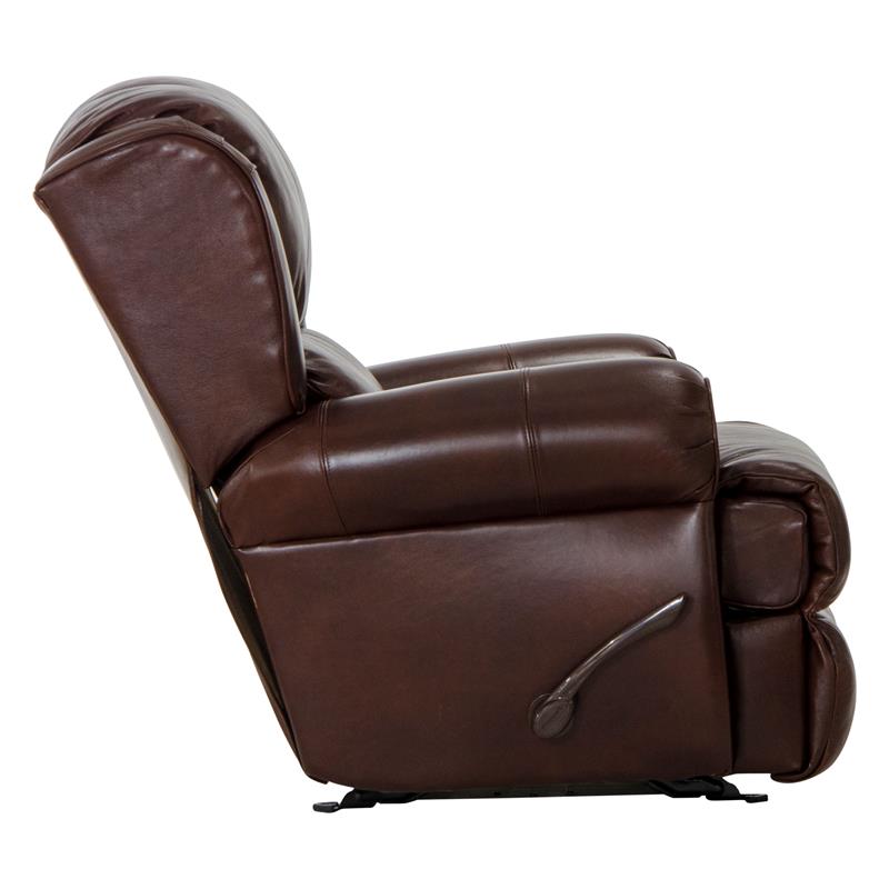Bowery Hill Deluxe Glider Recliner in Walnut Brown Top Grain Italian Leather