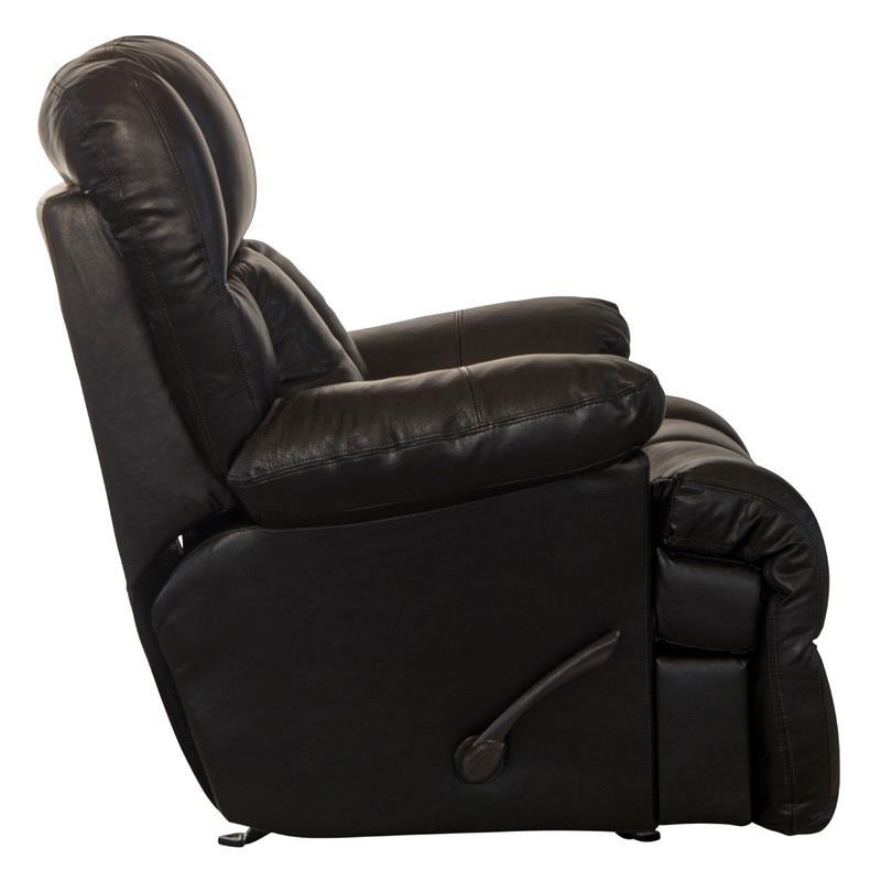 Bowery Hill Chaise Rocker Recliner in Brown Top Grain Italian Leather