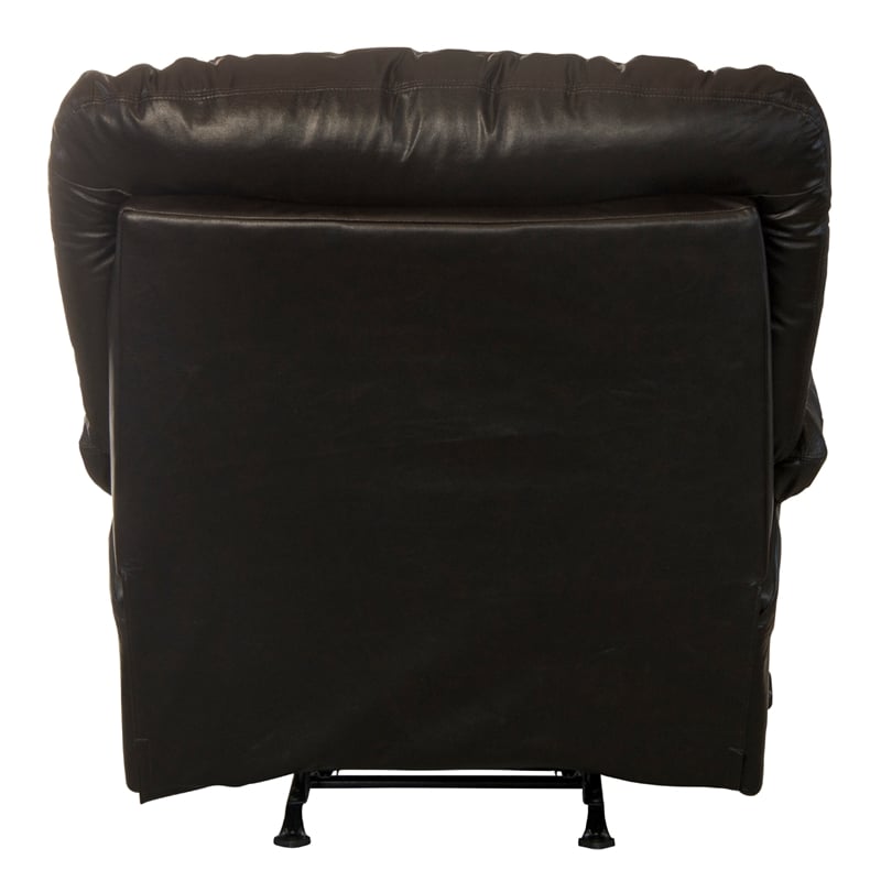 Bowery Hill Chaise Rocker Recliner in Brown Top Grain Italian Leather
