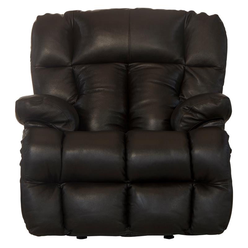 Bowery Hill Chaise Rocker Recliner in Brown Top Grain Italian Leather
