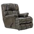Bowery Hill Chaise Rocker Recliner in Gray Top Grain Italian Leather