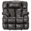 Bowery Hill Chaise Rocker Recliner in Gray Top Grain Italian Leather