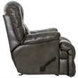 Bowery Hill Chaise Rocker Recliner in Gray Top Grain Italian Leather
