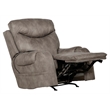 Bowery Hill Power Rocker Recliner with Heat & Massage in Gray Polyester Fabric