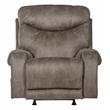 Bowery Hill Power Rocker Recliner with Heat & Massage in Gray Polyester Fabric