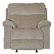 Bowery Hill Power Rocker Recliner with Heat & Massage in Beige Polyester Fabric