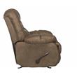 Bowery Hill Brown Polyester Fabric Chaise Rocker Recliner with Pillow Top Arms
