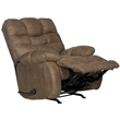 Bowery Hill Brown Polyester Fabric Chaise Rocker Recliner with Pillow Top Arms