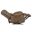 Bowery Hill Brown Polyester Fabric Chaise Rocker Recliner with Pillow Top Arms