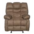 Bowery Hill Brown Polyester Fabric Chaise Rocker Recliner with Pillow Top Arms