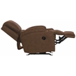 Bowery Hill Rocker Recliner with Two Cupholders in Brown Polyester Fabric