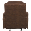 Bowery Hill Rocker Recliner with Two Cupholders in Brown Polyester Fabric