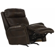 Bowery Hill Cocoa Leather Power Rocker Recliner with Therapeutic Massage